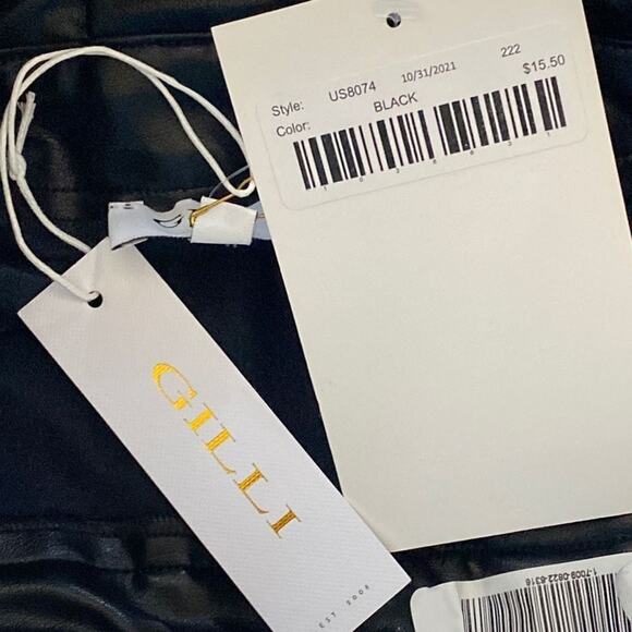 Gilli Women's Black Fauc Leather A-Line Mini Skirt Size S NWT - Picture 7 of 10